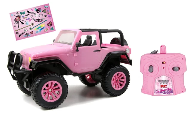 Modèle Voiture Jeep Wrangler 2018 Jaune - Voiture Tout-Terrain à L'Échelle 1:34 Avec Portes Ouvrantes