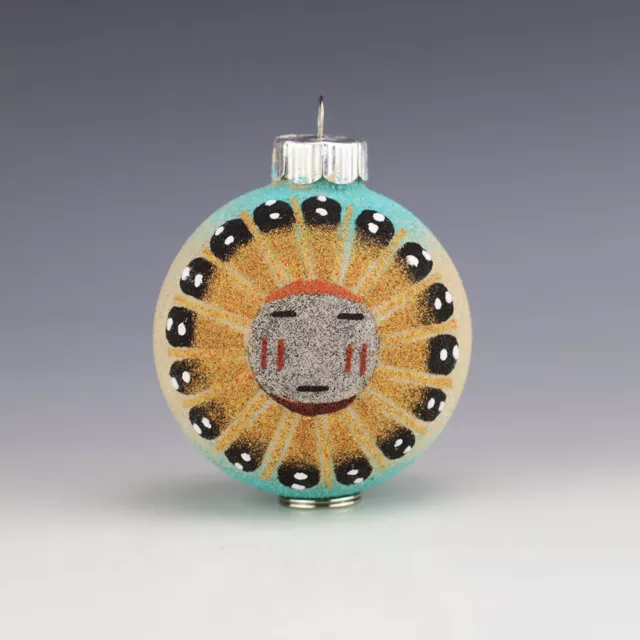 Native American Navajo Sand Painting Ball Ornament By Gloria Nez