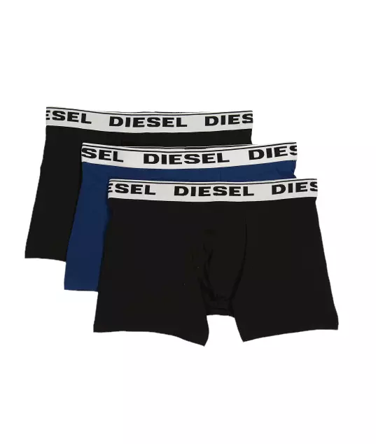 Diesel Sebastian Boxer Briefs 3 Pack Stretch Cotton Black Blue Mens Size Small