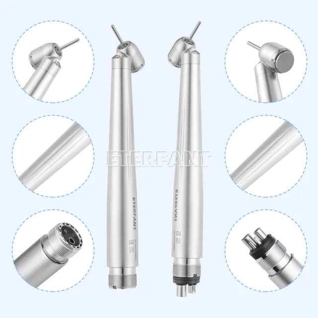 Dental 45° Degree Surgical High Speed LED Handpiece E-generator Push Button 2/4H