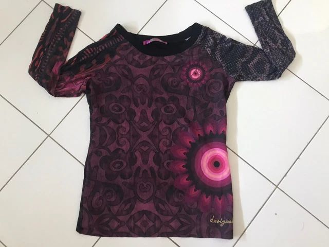 Haut / Tunique / T-shirt Desigual - Taille L (40) - Multicouleur, Manches Longues, Viscose - Occasion Très Bon état