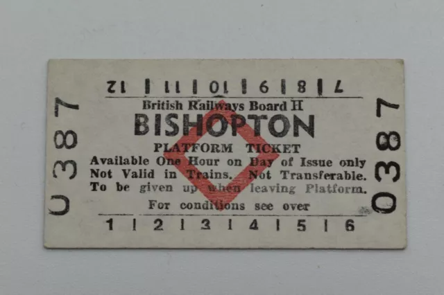 British Railways Board (H) Bishopton Platform Ticket 0387