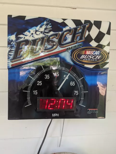 Anheuser Busch Beer Light/Digital Clock Nascar Busch Series