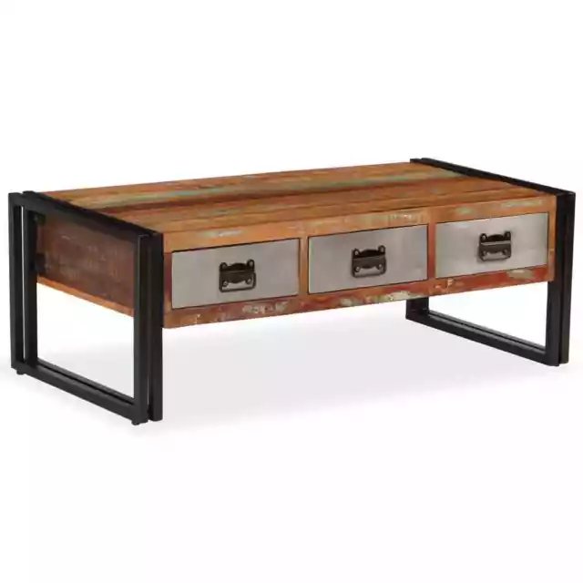 Table basse avec 3 tiroirs Bois de récupération 100x50x35 cm vidaXL