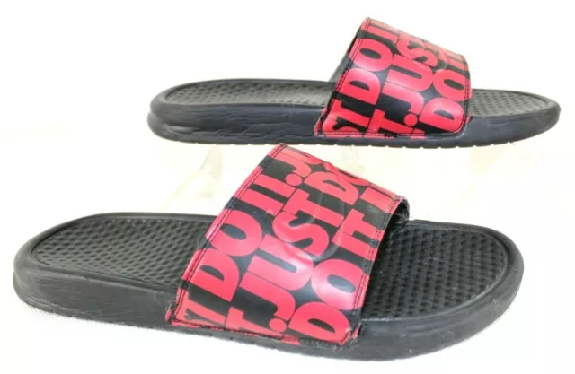 Nike Mens 9 Benassi JDI Print Black Univ Red Slide Slip On Sandals 631261-025