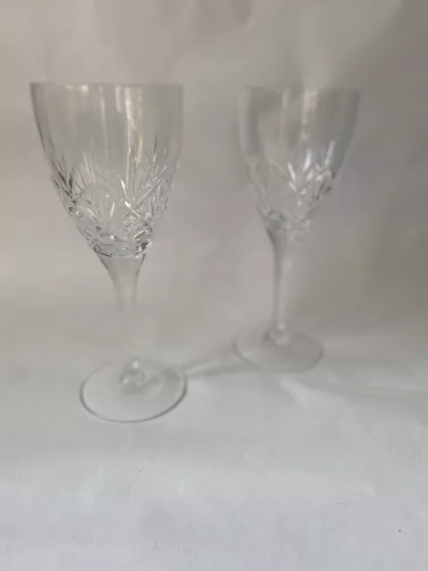 Set of 2 Vintage Crystal Wine Glasses Edinburgh Crystal