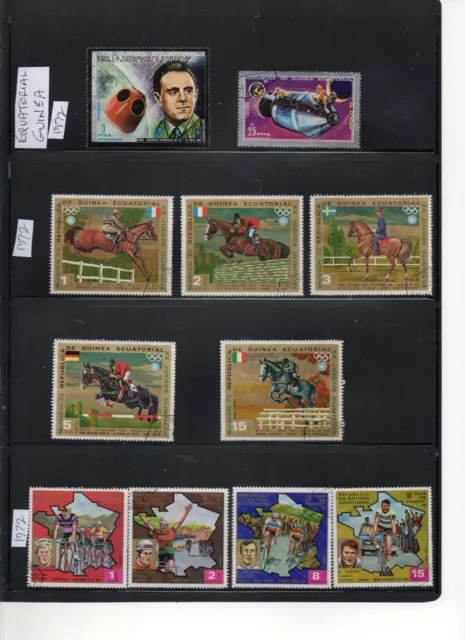 Equatorial Guinea stamps. A collection of beautiful large used postage stamps  