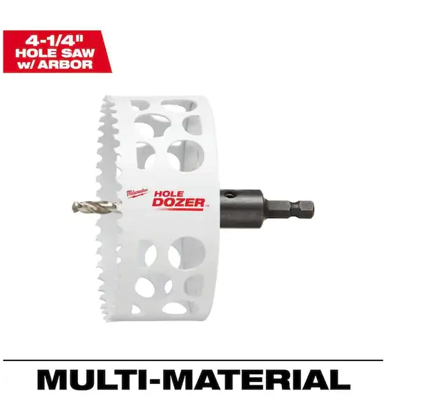 Milwaukee 4-1/4 in. HOLE DOZER Bi-Metal Hole Saw with 3/8 in Arbor and Pilot Bit