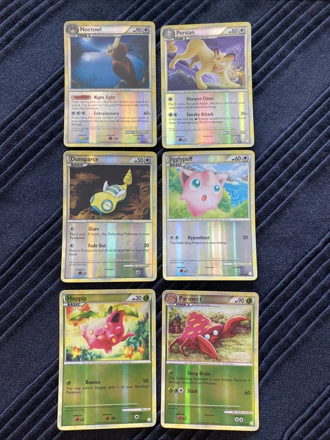 Heartgold & Soulsilver Base Set Reverse Holo Lot of 6 - Noctowl 8/123