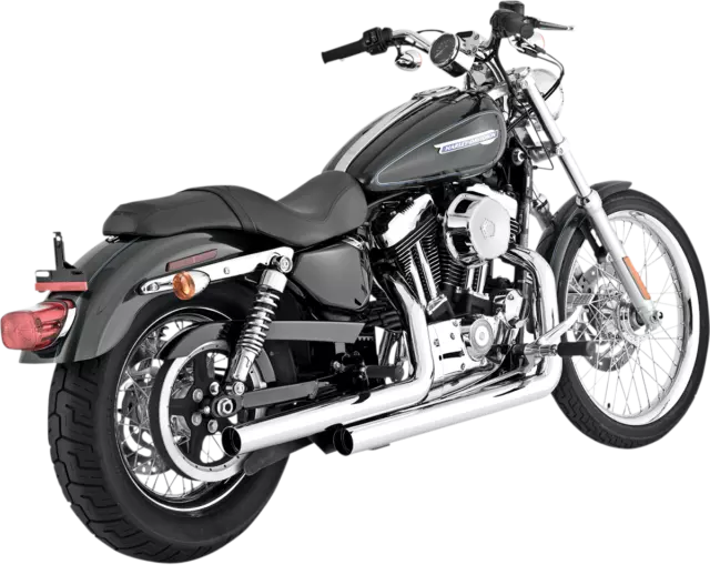 Vance & Hines Straightshots Staggered Chrome Exhaust 2004-2013 Sportster 17821