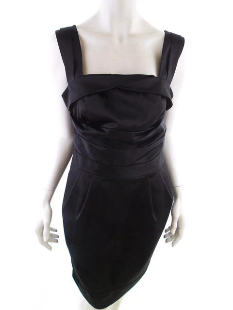Savida T. 40 Noir Robe de bal de soirée Sans manches Poches Col Carré