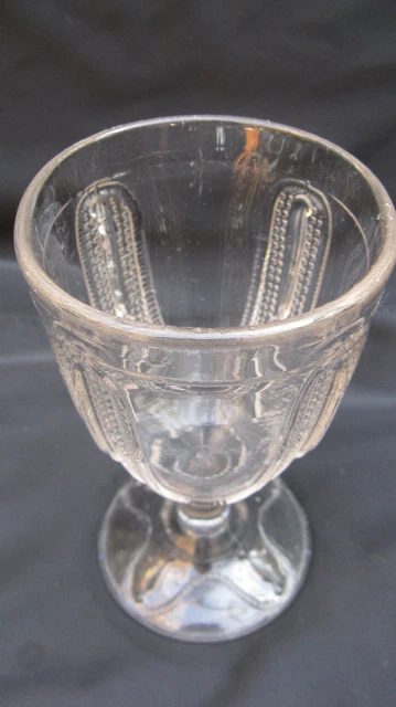 1880s EAPG Pattern Glass Adams Curtain Tie Back Water Goblet 2