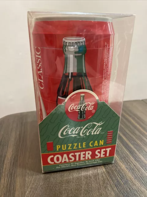 1995 Coca-Cola Puzzle Can COASTER SET Coke Set New Set Of 6 Drink Coasters
