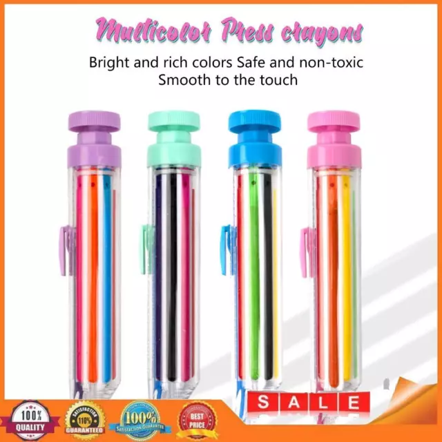 8-in-1 Doodle Crayon No Messy Hands 8-Color Drawing Crayon for Outdoor Sketching