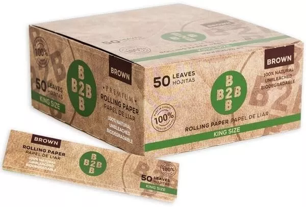 OCB Virgin King Size Slim Unbleached Rolling Paper - 1 Box  (Total 1600 Papers) : Home & Kitchen