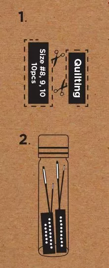 Agujas de acolchado de costura manual Hemline doradas - tallas 8-10 3