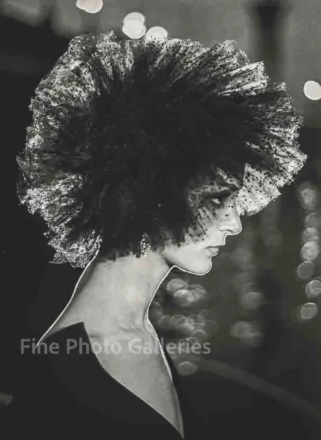 1957 Vintage CARMEN Female Fashion Hat Model By RICHARD AVEDON Duotone Photo Art