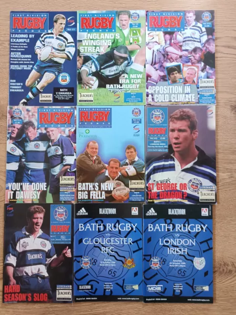 Bath Rugby Programmes 1996 - 2009