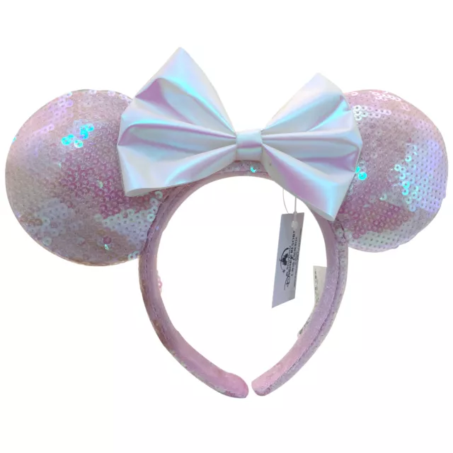 Ears Disney Parks Anniversary Collection Minnie Mouse Pink Bow Sequins Headband