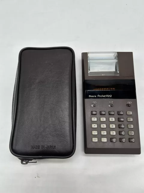 Vintage Sears PD12 12-Digit Display Pocket Printing Calculator w/ Case Untested