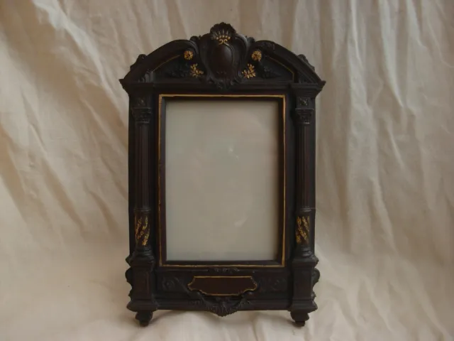 ANTIQUE FRENCH GUTTA PERCHA PICTURE FRAME,EMPIRE STYLE,LATE 19th CENTURY.