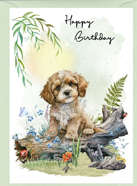 Biglietto Di Compleanno Con Cane Border Terrier - 145x145 Mm, Carta