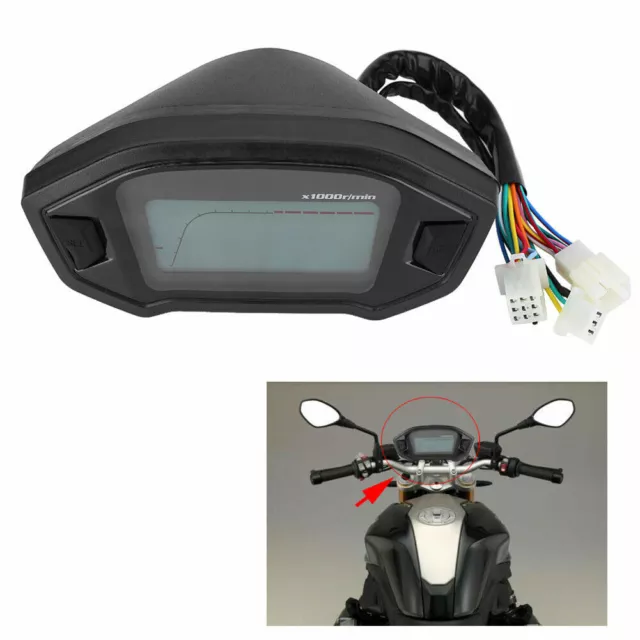 Universale LCD Digitale 7Colori Contachilometri Per Moto Tachimetro Indicatore