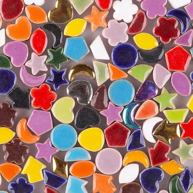 Micro Ceramic Mosaic Tiles Pieces Porcelain Odd-shaped Inserts For Crafts Tesser