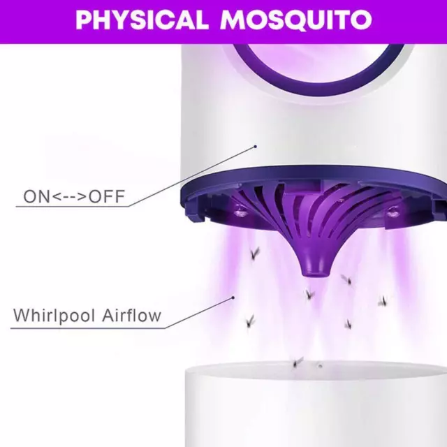 Mosquito And Flies Killer Lamp Trap Suction Fan No Catcher Zapper C1 Safe L0V4