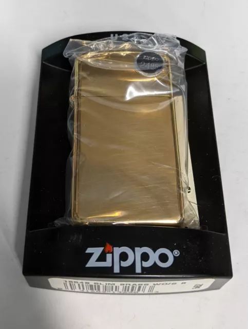 Zippo 2007 Brass Finish Slim Lighter Sealed In Box R317