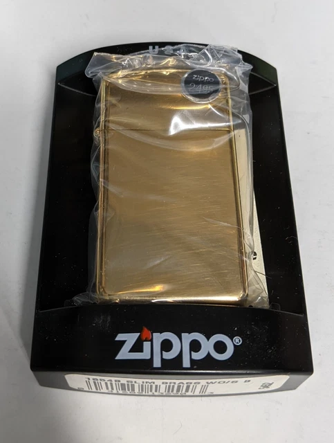 Zippo 2007 Brass Finish Slim Lighter Sealed In Box R317