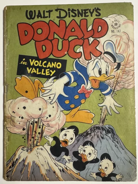 FOUR COLOR #147 Volcano Valley Dell Comics GD+ (2.5) Carl Barks 1947 Golden Age