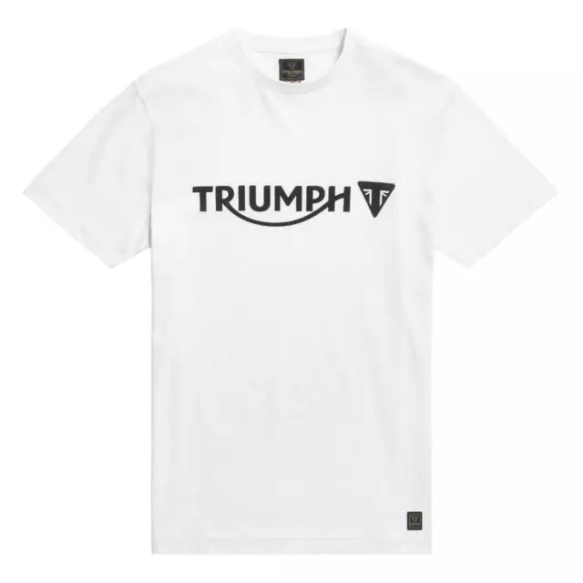 Genuine Triumph Cartmel T Shirt White Logo Print Motorcycle T-Shirt