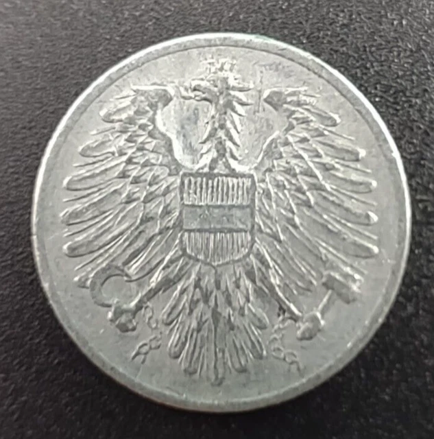 1954 Austria 2 Groschen Coin Aluminum