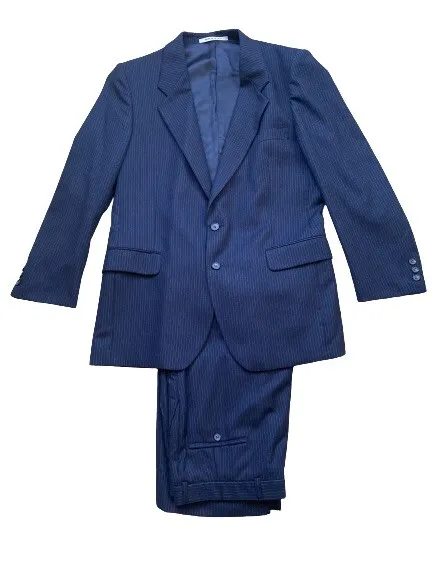 Yves Saint Laurent Mens Suit Made In France 100% Pure NewWool Blue Saks Fifth Av
