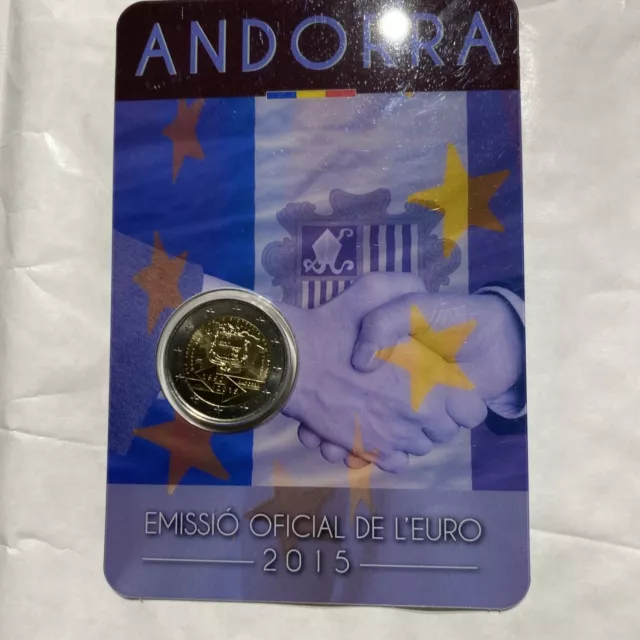 Piece 2 Euro Commemorative ANDORRE 2015 Accord Douaniers