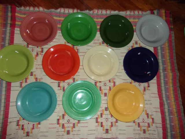 11 VINTAGE FIESTA DEEP PLATES - FIESTAWARE                           -       h16