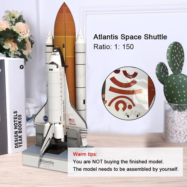 DIY 3D PAPER Model of Space Shuttle Atlantis 1150 Scale 34cm Length EUR ...