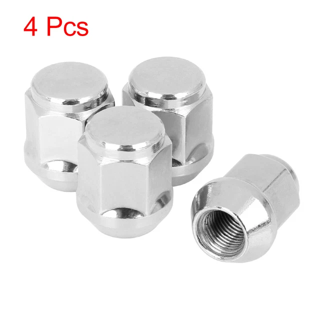 4 Pcs M12x1.25 Chrome Bulge Acorn Wheel Lug Nuts Cone Seat Tool for Car