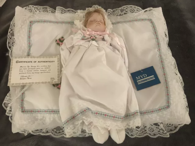 MYD Inc. MARIAN YU DESIGNS PORCELAIN Infant BABY DOLL LIMITED EDITION #3665 1988