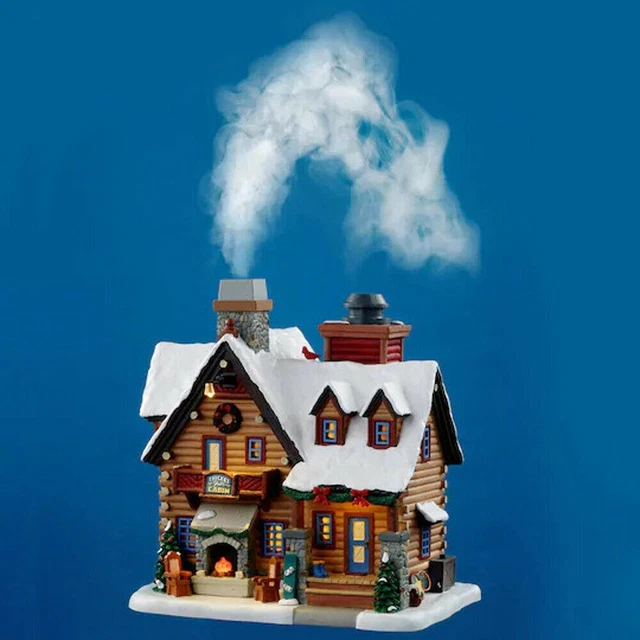 Lemax 2020 THICKET FALLS CABIN #05698 NRFB Vail Village Smoking Chimney Lit *