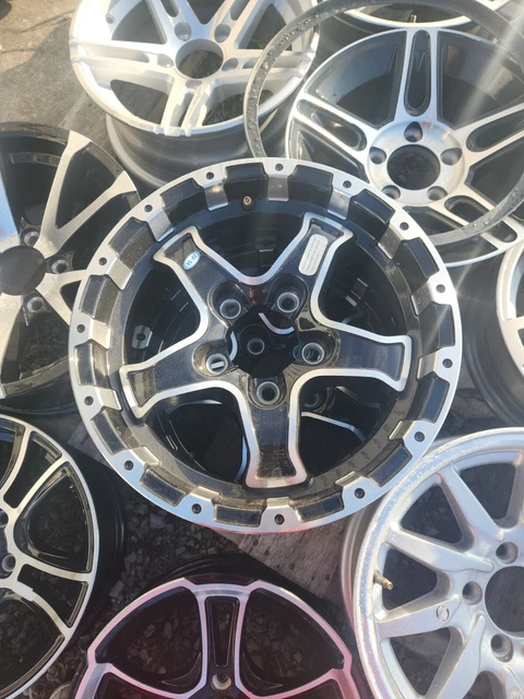 14" x 5" ALUMINUM TRAILER WHEEL 5-LUG ON 4.5 INCHES  -  Black