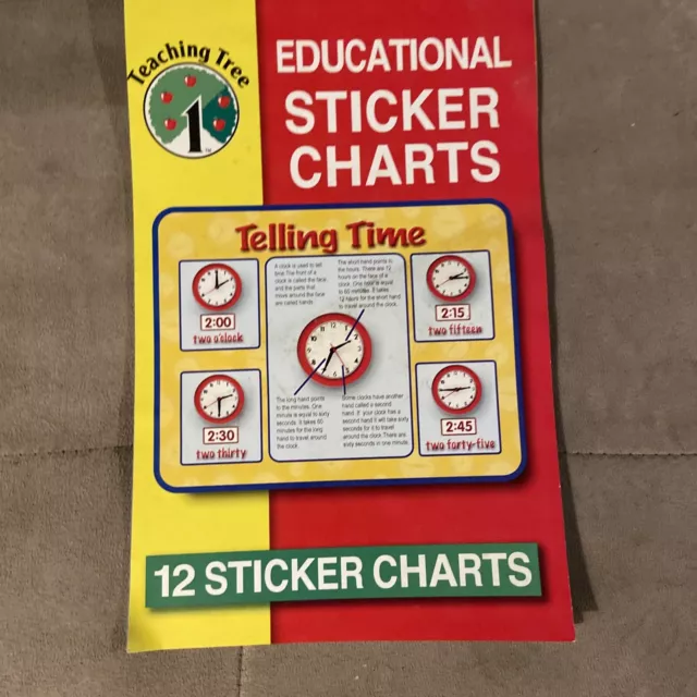 Teaching Tree Educational Sticker Charts Telling Time 12 Sticker Charts