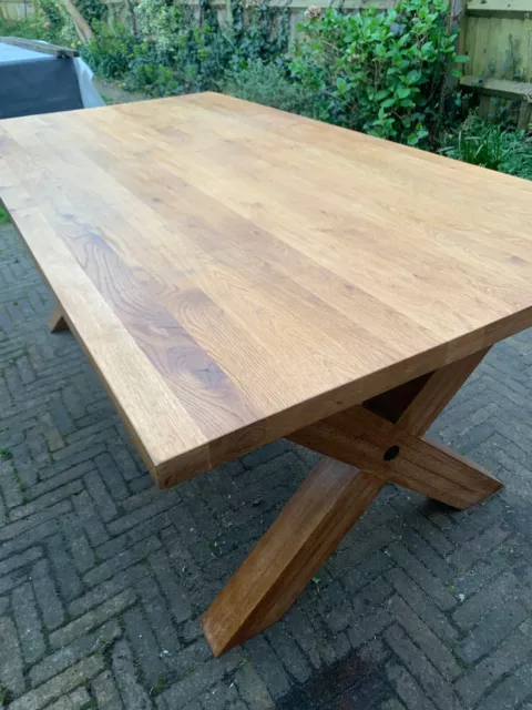 Large Oak Wood Dining Table Solid 100x196cm or 3'3.5"x6'5" 8 seater London SE22