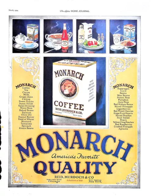 Original 1924 Monarch Coffee Ad: America's favorite quality, Ladies Home Journal