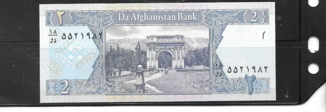 AFGHANISTAN #65a 2002 UNCIRCULATED 2 AFGHANIS BANKNOTE BILL NOTE PAPER MONEY