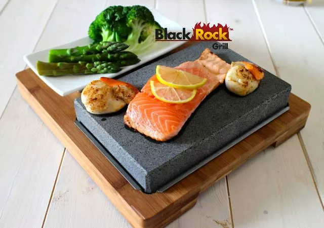 Hot Stone Cooking Steak Stone Dinner Black Rock Grill Set 6 Lava Sizzling Plate 3