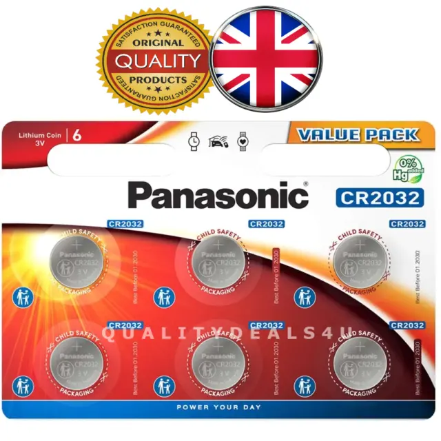 Panasonic 2032 Battery CR2032 BR2032 DL2032 3V Lithium Batteries Coin Cell