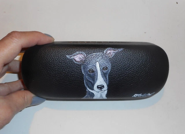 Italian Greyhound Dog Portrait Painting Eyeglass Glasses Hard Case