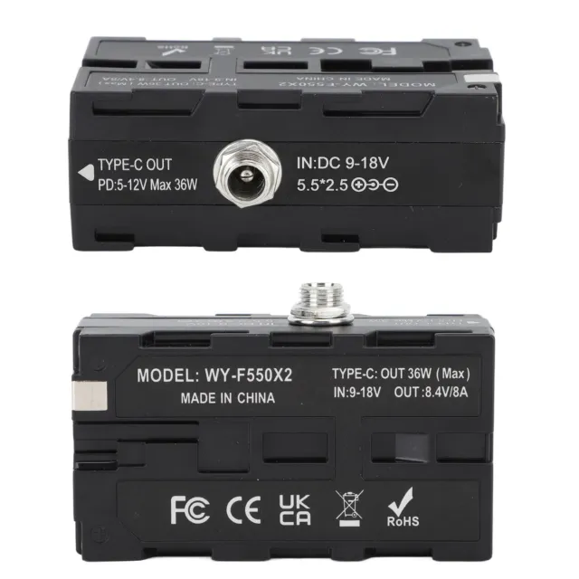 Batterie Factice NP F970 F750 F570 F550 Coupleur CC Adaptateur 'alimentation